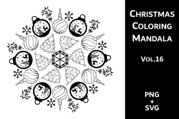 Download Christmas Coloring Mandala Vol.16 - Premium Bundle