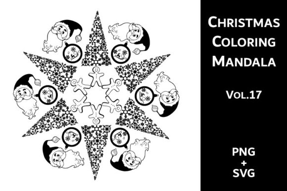 Download Christmas Coloring Mandala Vol.17 - Premium Bundle
