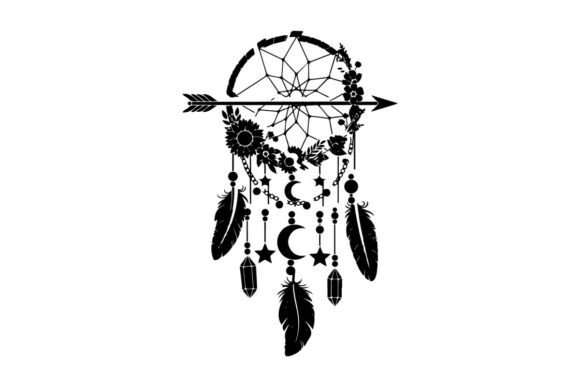 Download Silhouette Dreamcatcher with Arrow and F - Silhouette dreamcatcher Collection