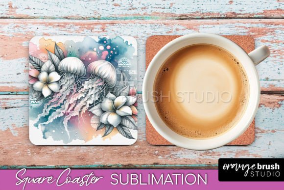 Download Sea Animals Beach Square Coaster Design - Coaster design Collection