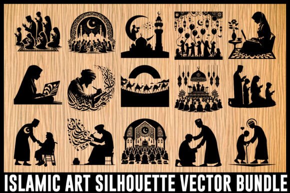 Download Islamic Art Silhouette Vector Bundle - Islamic Collection