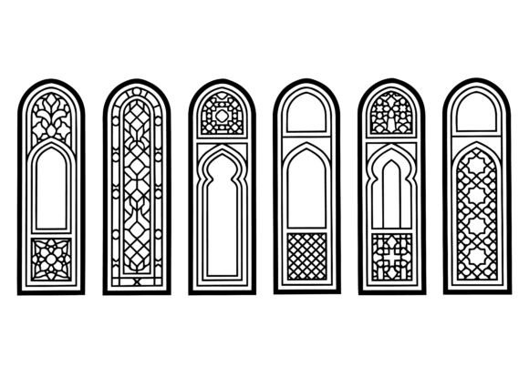 Download Islamic Arch Window Panel EPS Bundle - Islamic Collection