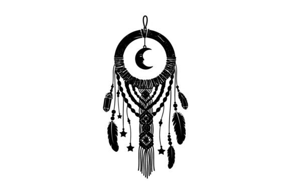 Download Silhouette Dreamcatcher with Crescent Mo - Silhouette dreamcatcher Collection