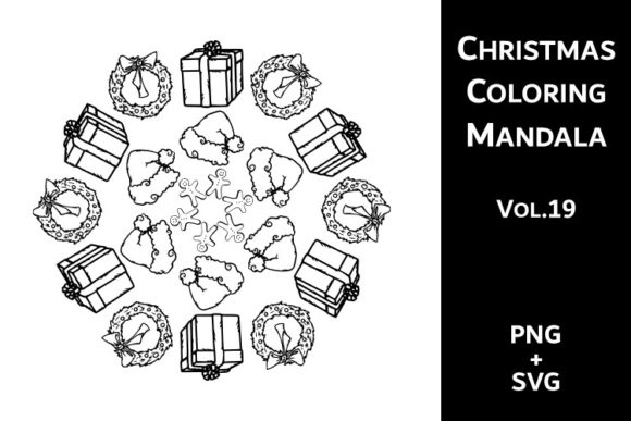 Download Christmas Coloring Mandala Vol.19 - Premium Bundle