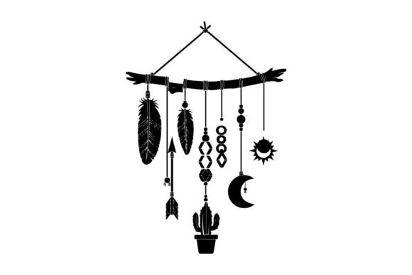 Download Silhouette Dreamcatcher with Turquoise B - Silhouette dreamcatcher Collection