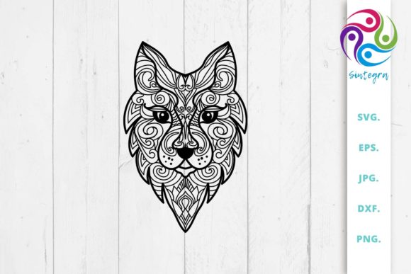 Download Zen Tangle Wolf Abstract Mandala SVG - Mandala svg Collection