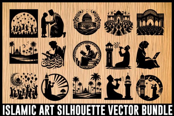 Download Islamic Art Silhouette Vector Bundle - Islamic Collection
