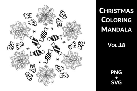 Download Christmas Coloring Mandala Vol.18 - Premium Bundle