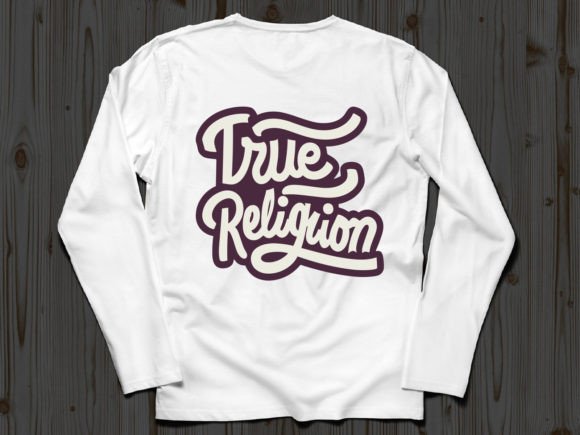 Download True Religion Typography T-Shirt Design - Premium Resources